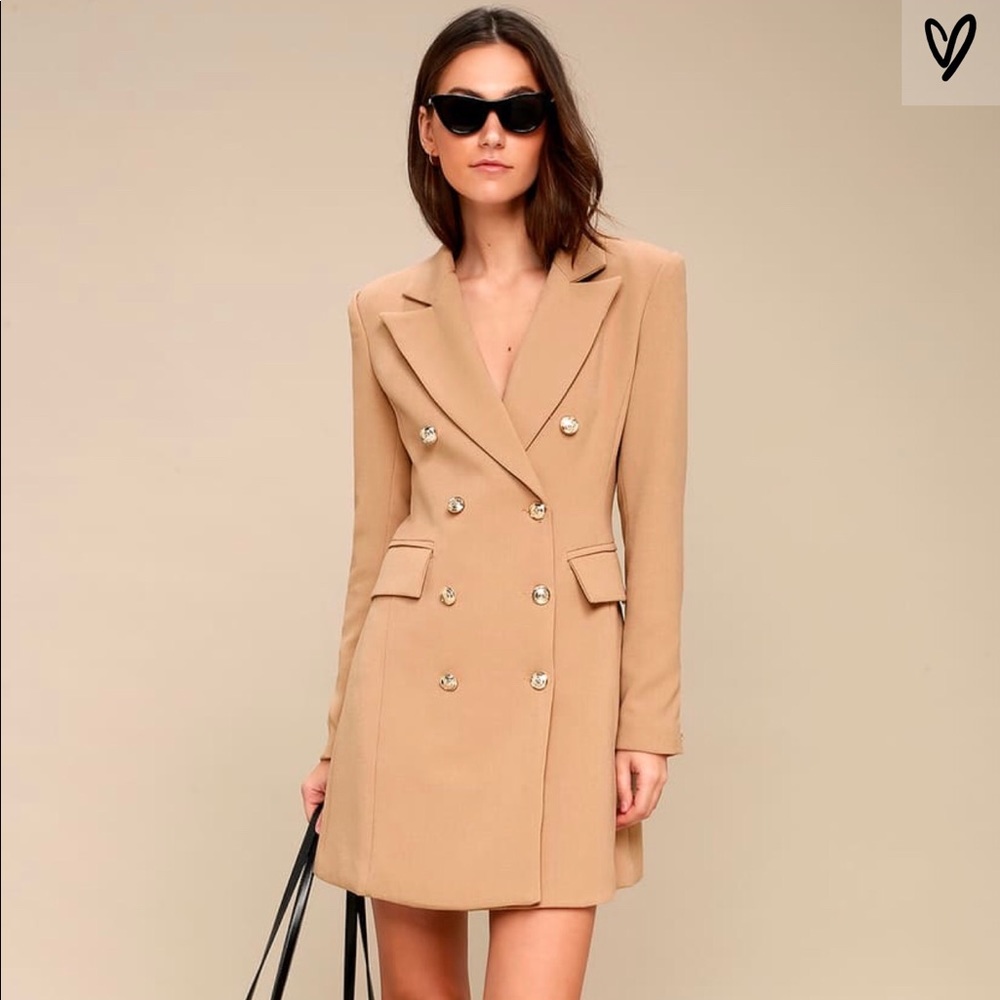 Lulus Captain’s Blog Tan Coat